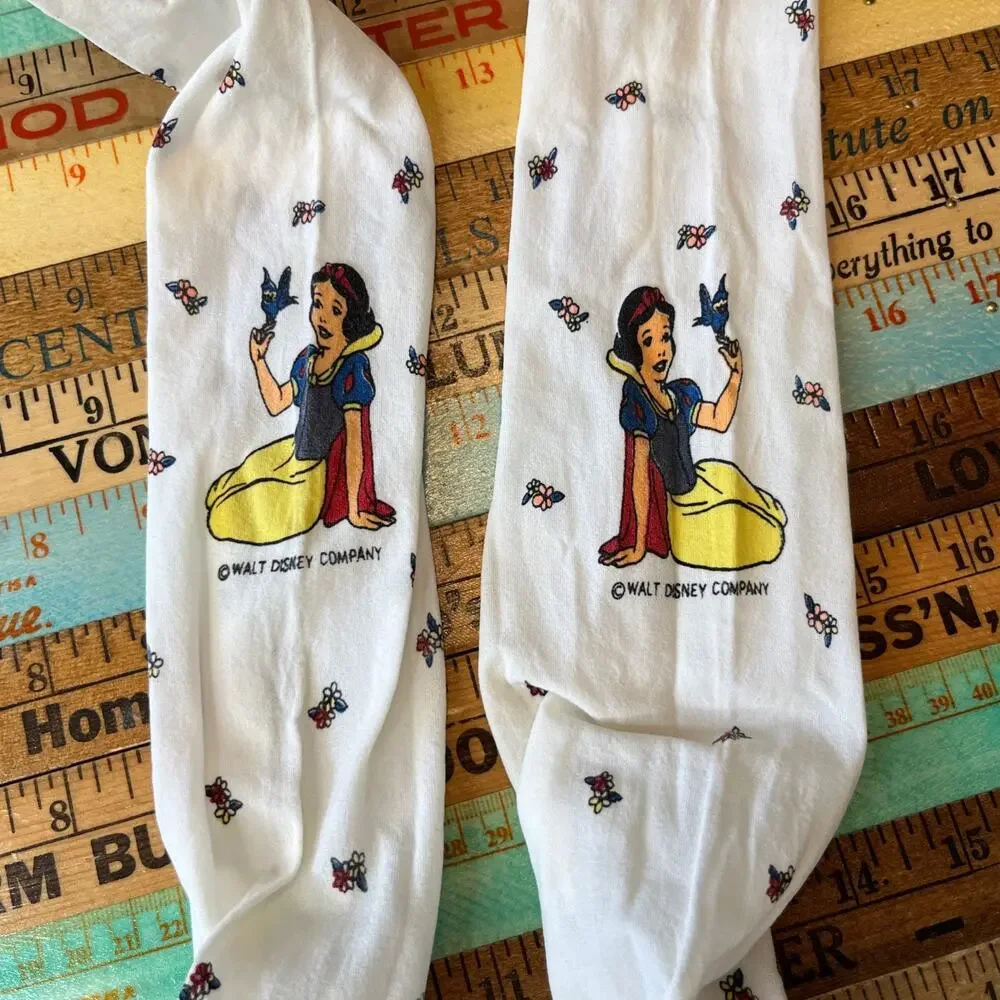 Vintage Mickeys Workout Wear Girls Nylon‎ Tights Disney USA Snow White M/L 10/12